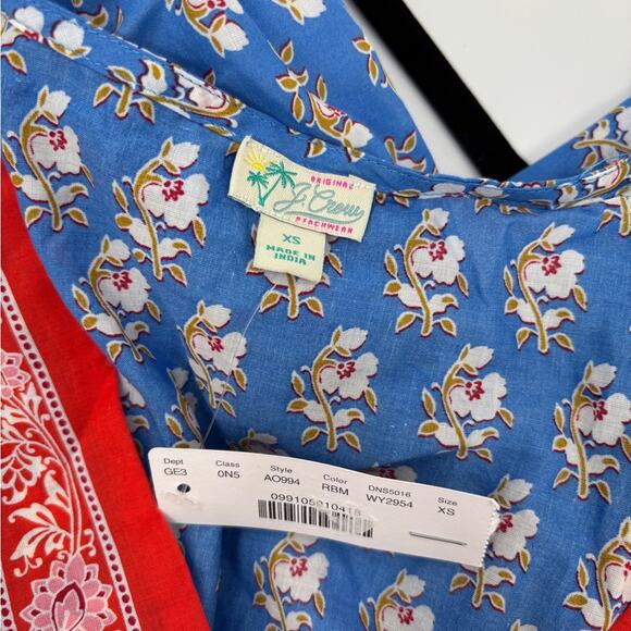 J.Crew V-neck cover-up dress in classic block print - Picture 5 of 8